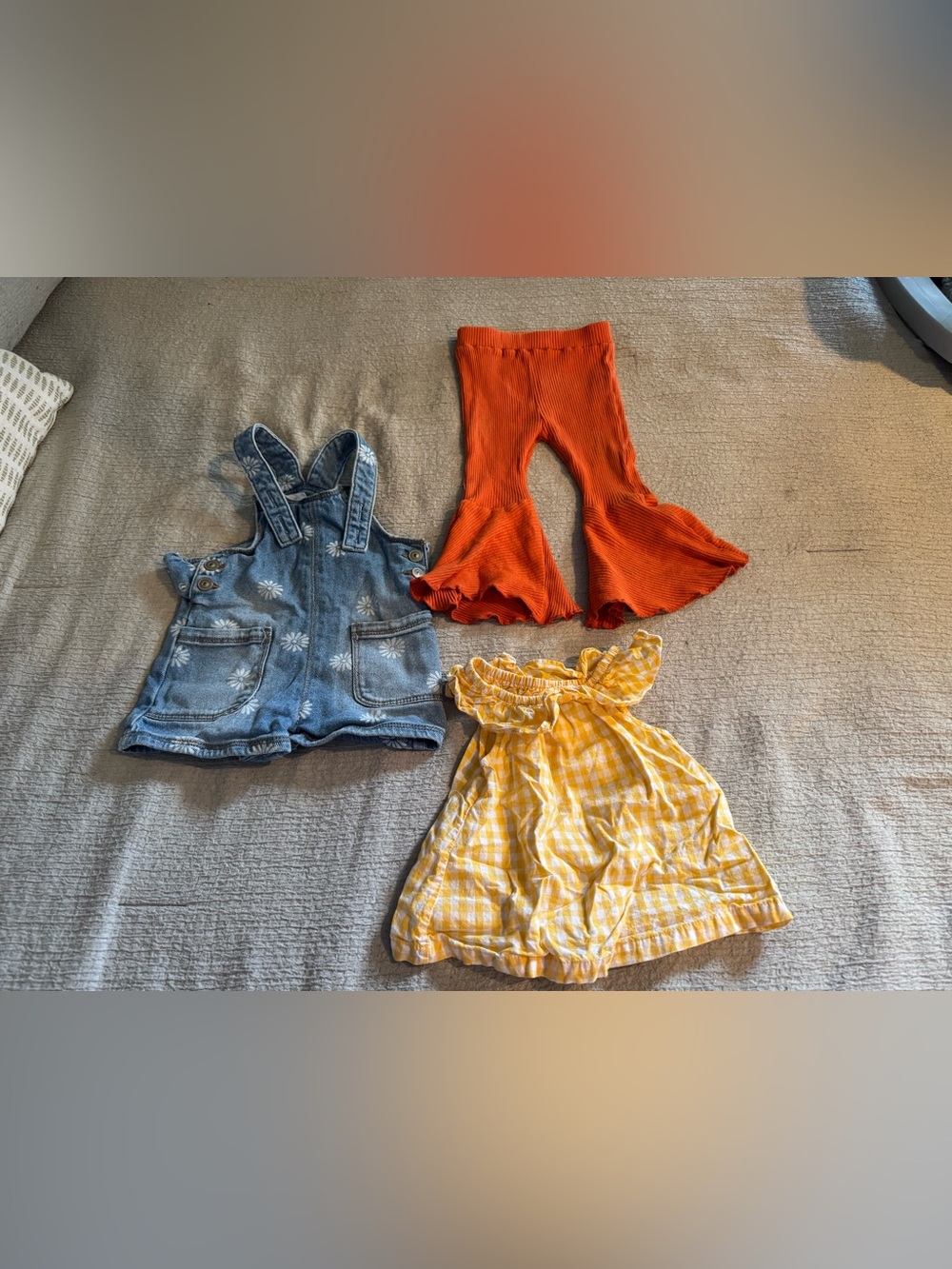 Carter's Orange Ribbed Flare Pants for Kids